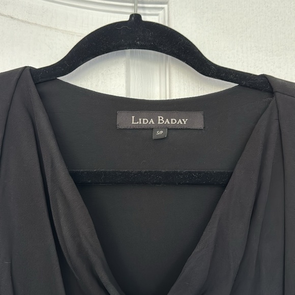 Lined Lida Baday black dress with ribbon tie - Picture 3 of 3